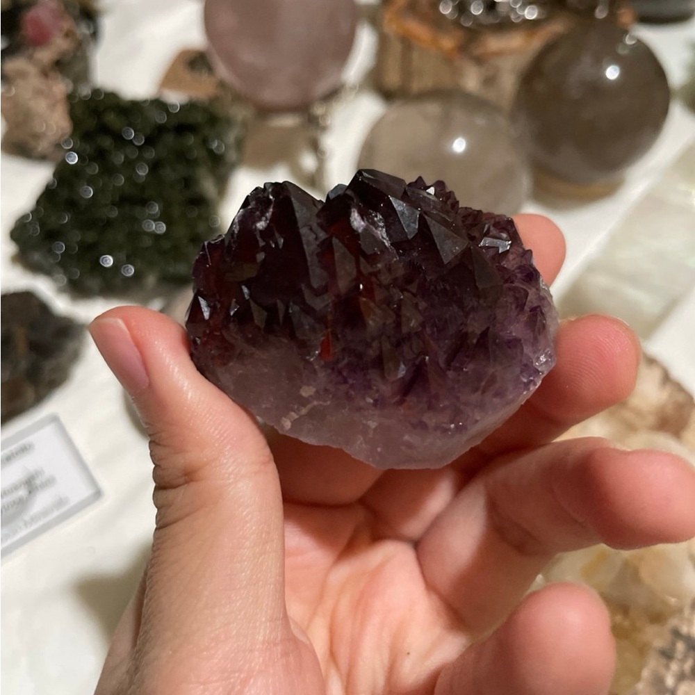 alien amethyst / phantom amethyst / hematite included amethyst